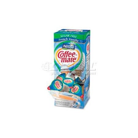 Nestle Coffee-Mate Non-Dairy Liquid Creamer Single, Sugar Free Fr Vanilla, 0.375 oz., 50/Box NES91757